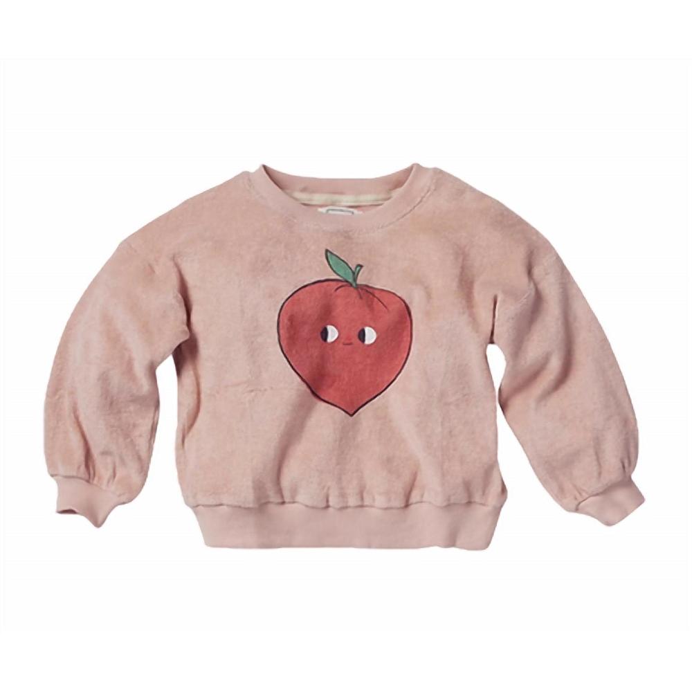 NEW BONHEUR DU JOUR girls peaches sweatshirt in pink